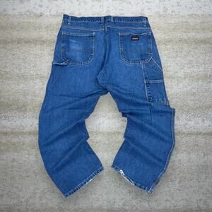 Vintage 90s Dickies Carpenter Jeans 38x30 Relaxed Fit Medium Wash Black Label